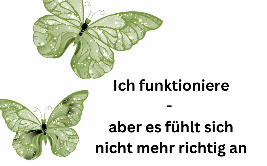 Ich funktioniere- aber es fühlt sich nicht mehr richtig an
